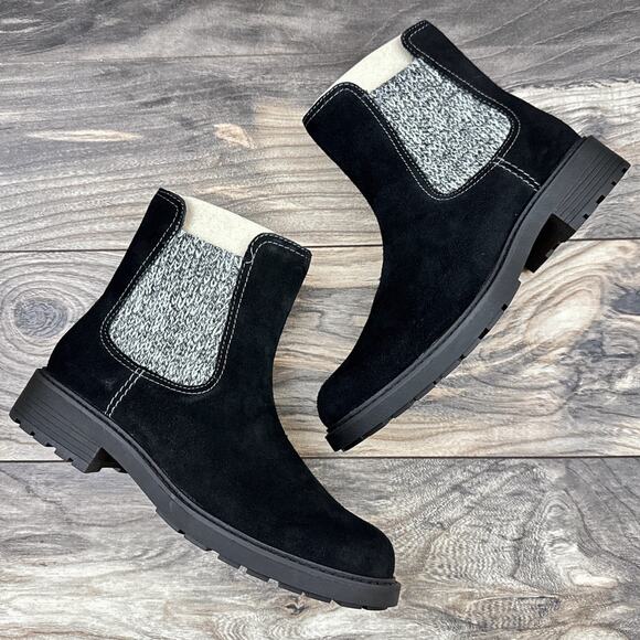 Clarks Shoes - NIB Clarks Opal Sky 9M Black Suede Comfort Ankle Boots Bootie